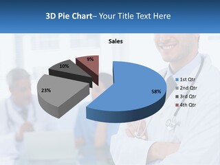 A Doctor Standing In Front Of A Laptop Computer PowerPoint Template