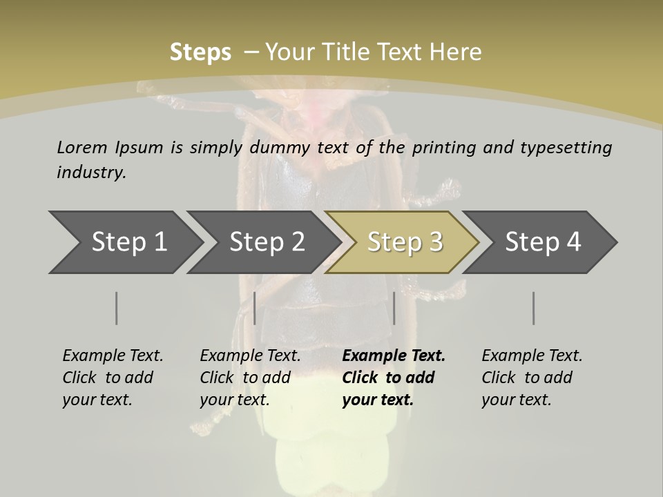 A Bug With A Light Shining On It's Back PowerPoint Template