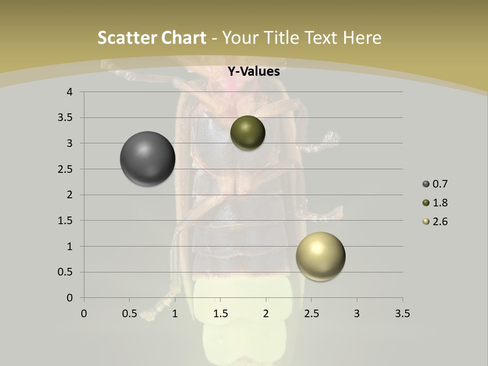 A Bug With A Light Shining On It's Back PowerPoint Template