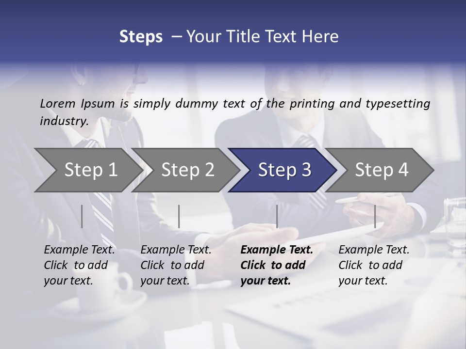 Two Men In Business Suits Sitting At A Table PowerPoint Template