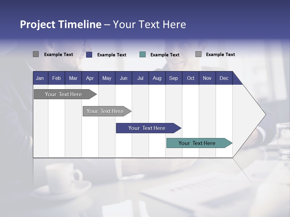 Two Men In Business Suits Sitting At A Table PowerPoint Template