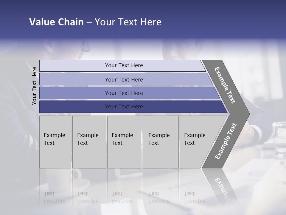 Two Men In Business Suits Sitting At A Table PowerPoint Template