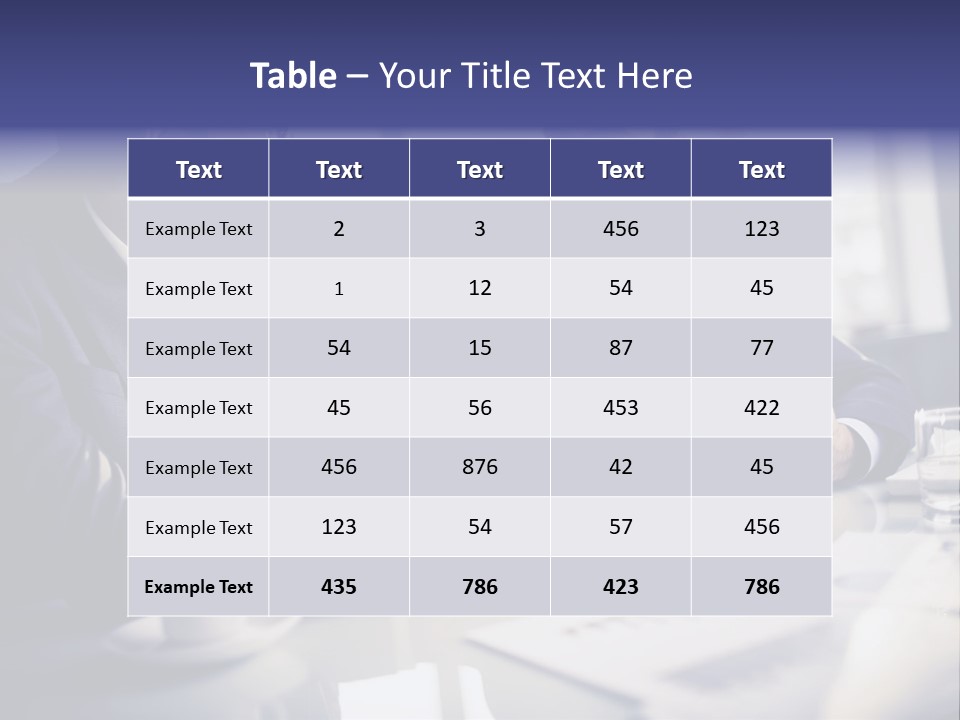 Two Men In Business Suits Sitting At A Table PowerPoint Template