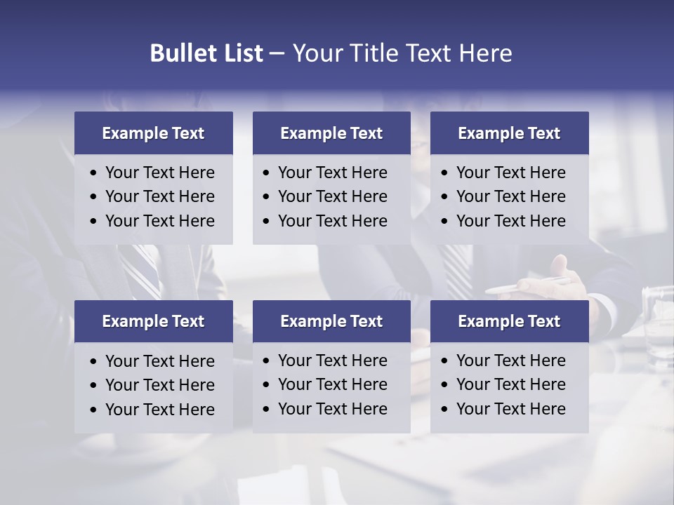 Two Men In Business Suits Sitting At A Table PowerPoint Template