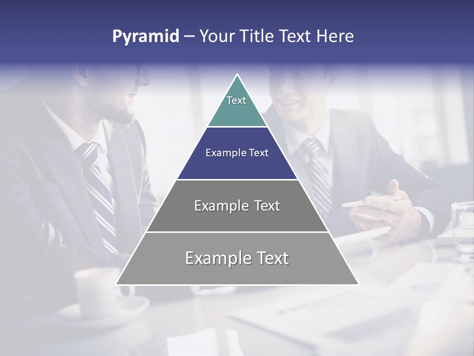 Two Men In Business Suits Sitting At A Table PowerPoint Template
