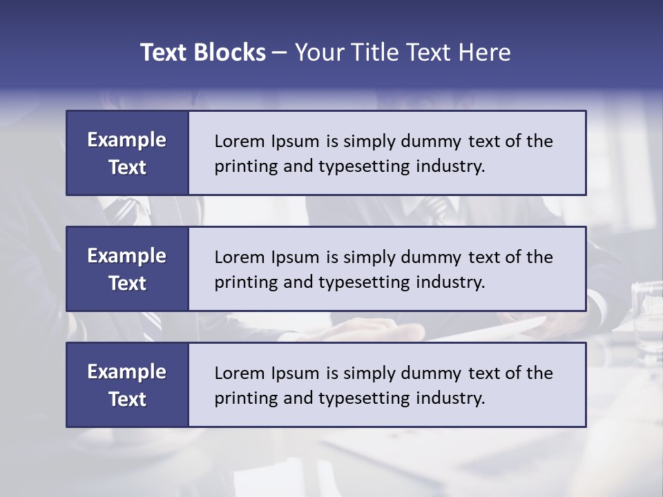 Two Men In Business Suits Sitting At A Table PowerPoint Template