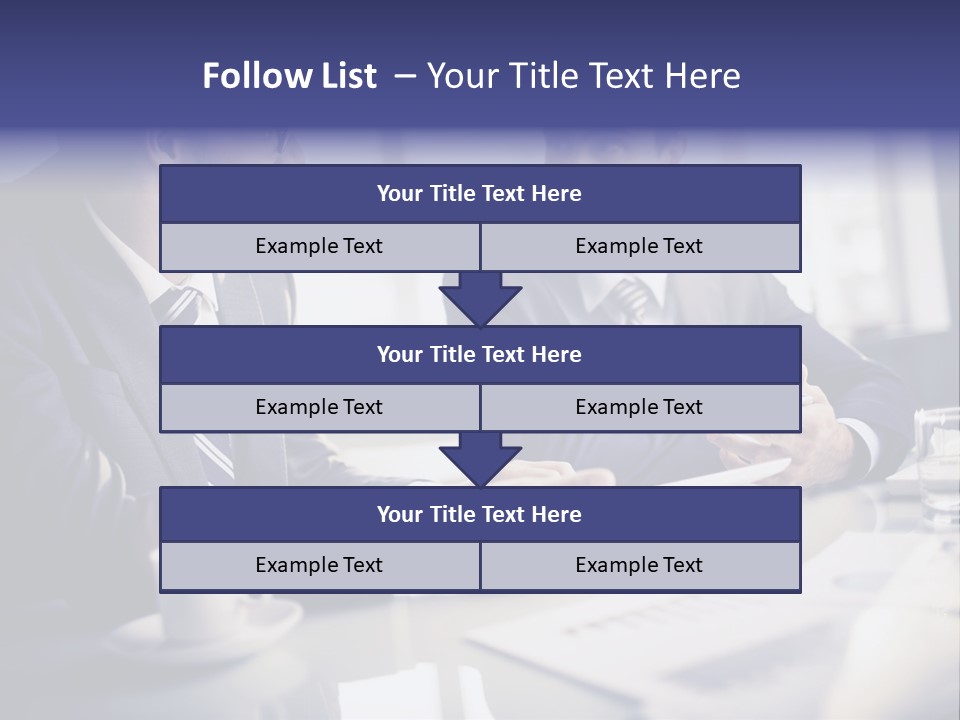 Two Men In Business Suits Sitting At A Table PowerPoint Template