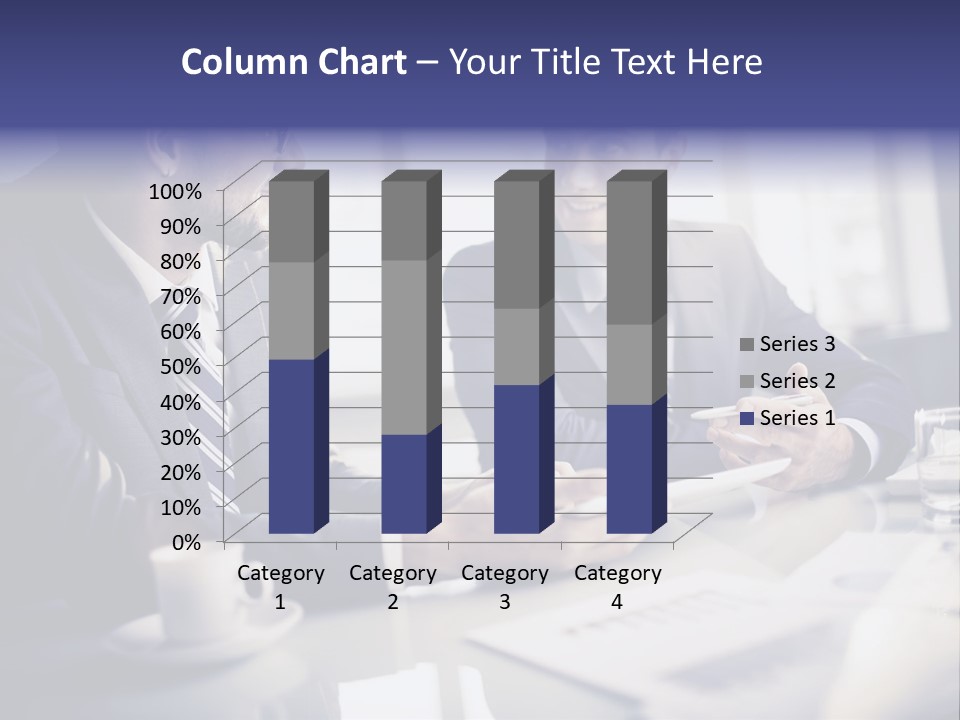 Two Men In Business Suits Sitting At A Table PowerPoint Template
