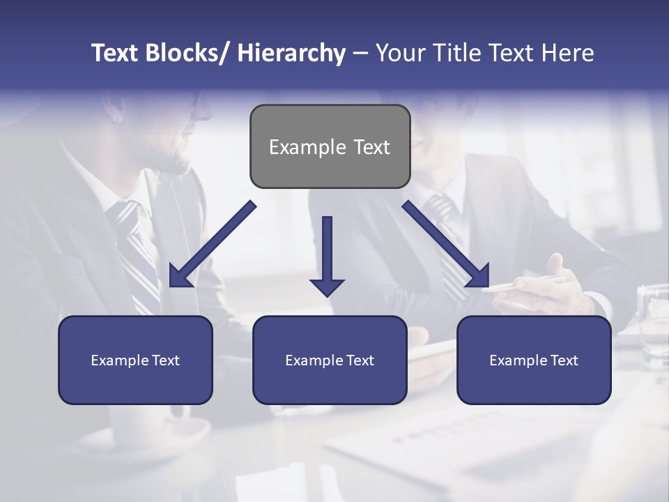 Two Men In Business Suits Sitting At A Table PowerPoint Template