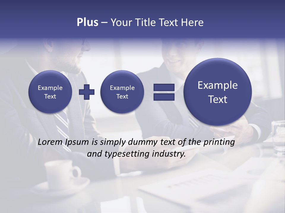 Two Men In Business Suits Sitting At A Table PowerPoint Template
