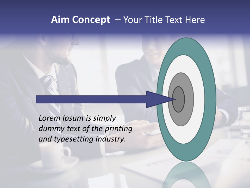 Two Men In Business Suits Sitting At A Table PowerPoint Template