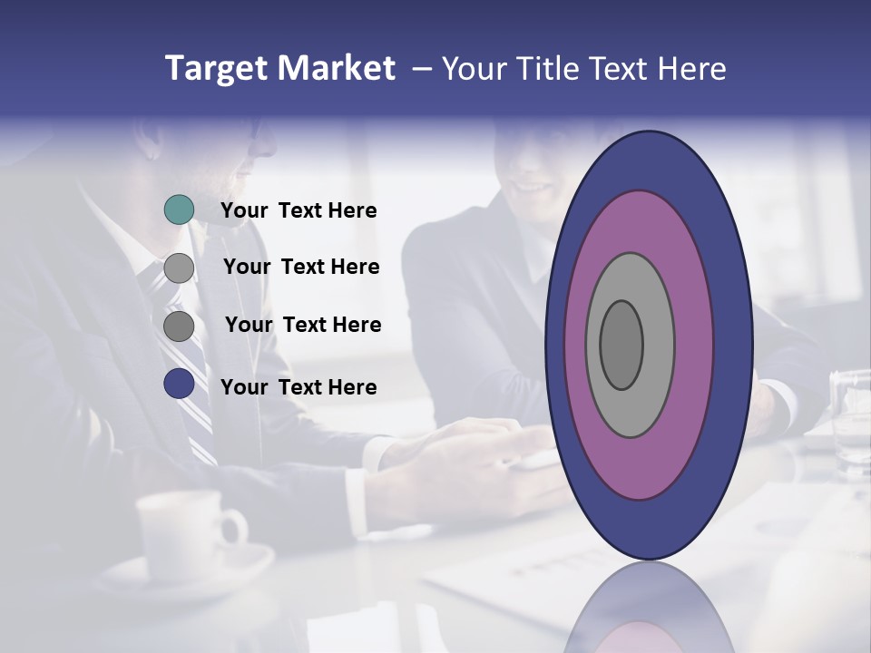 Two Men In Business Suits Sitting At A Table PowerPoint Template