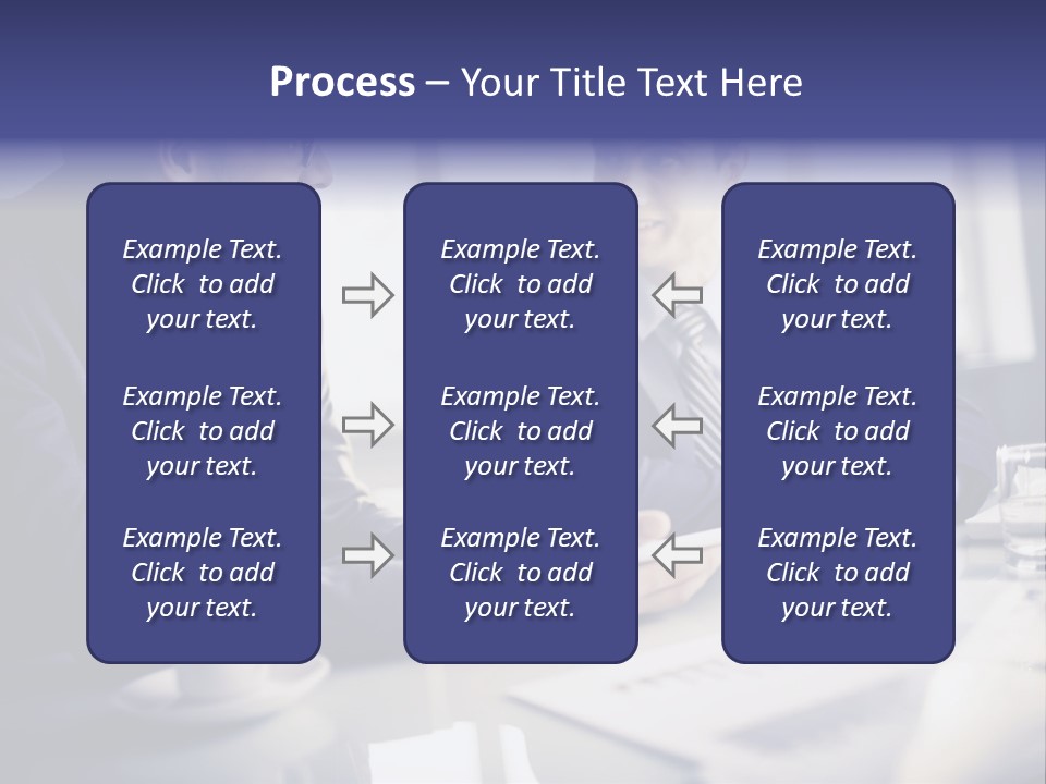 Two Men In Business Suits Sitting At A Table PowerPoint Template
