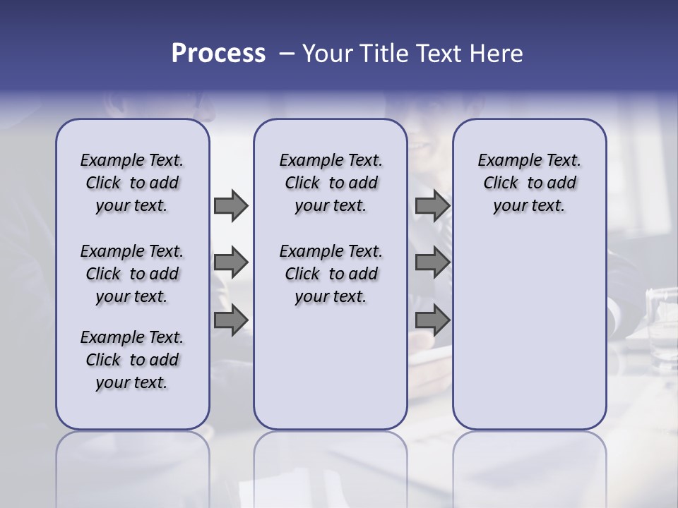 Two Men In Business Suits Sitting At A Table PowerPoint Template