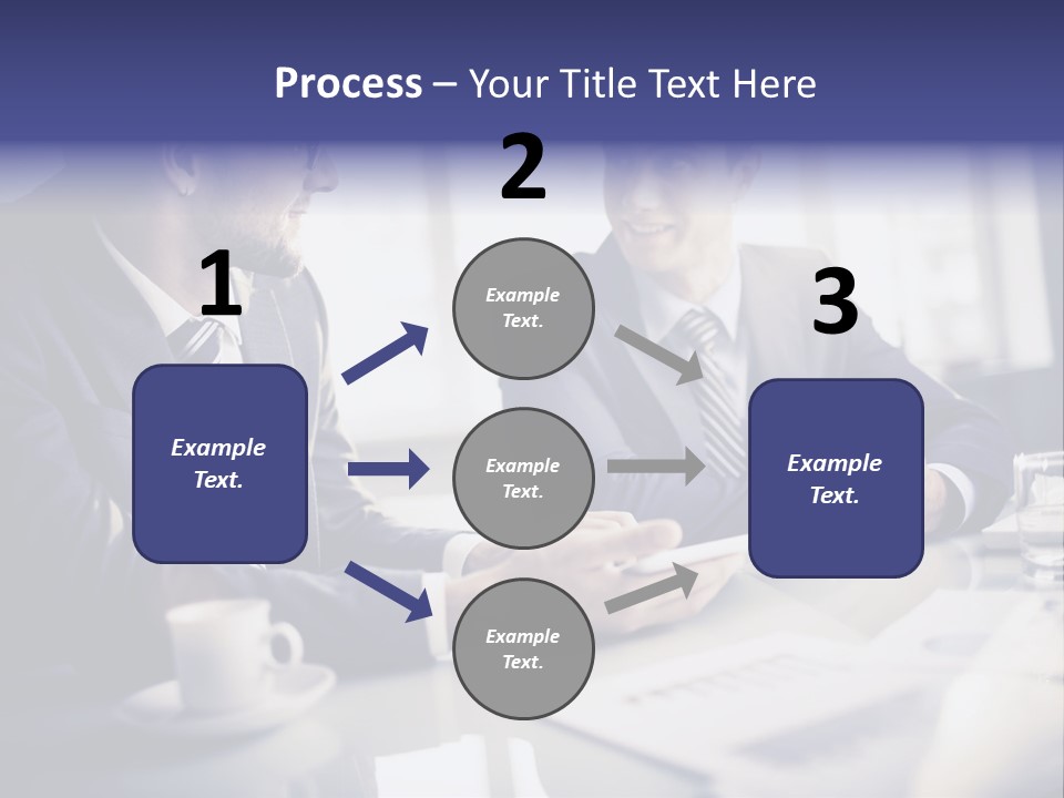 Two Men In Business Suits Sitting At A Table PowerPoint Template