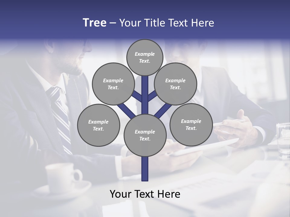 Two Men In Business Suits Sitting At A Table PowerPoint Template