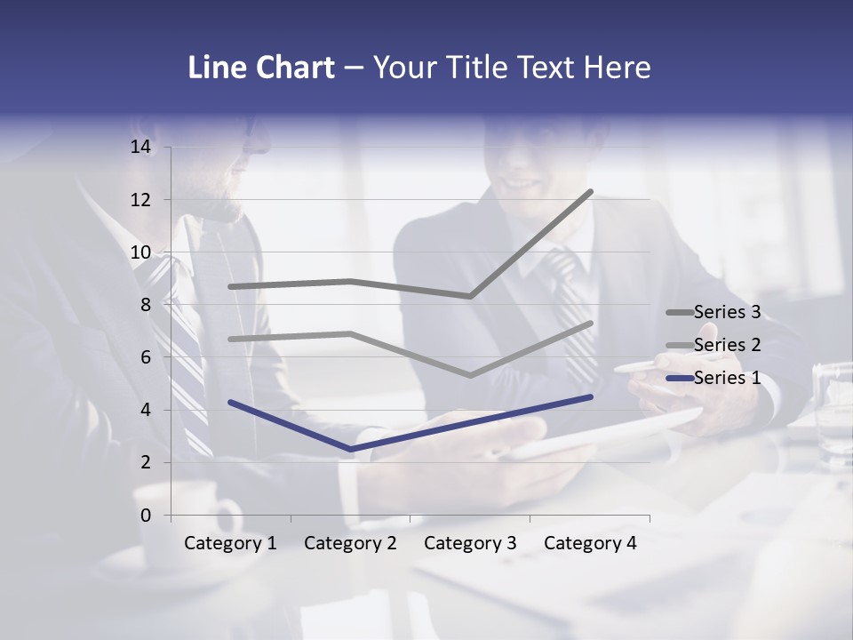 Two Men In Business Suits Sitting At A Table PowerPoint Template