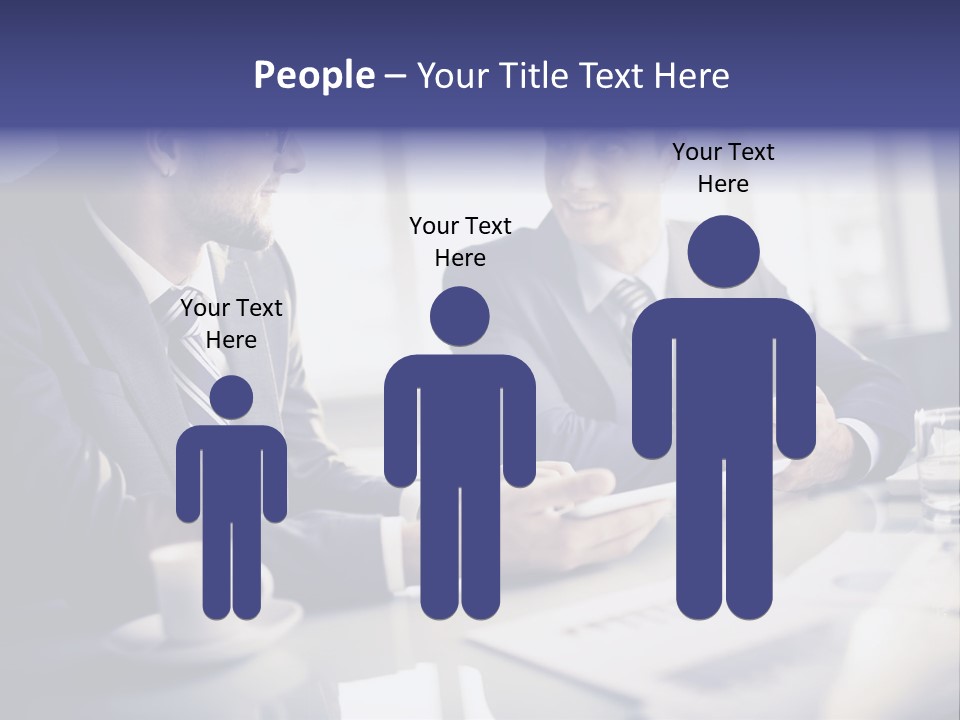 Two Men In Business Suits Sitting At A Table PowerPoint Template