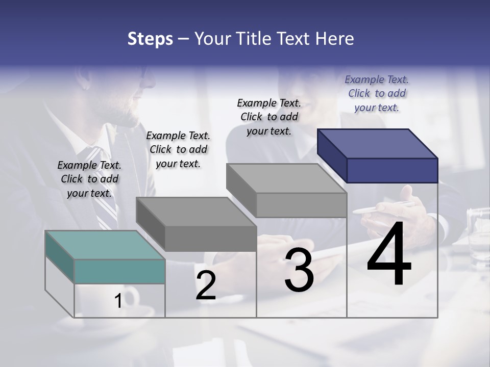 Two Men In Business Suits Sitting At A Table PowerPoint Template