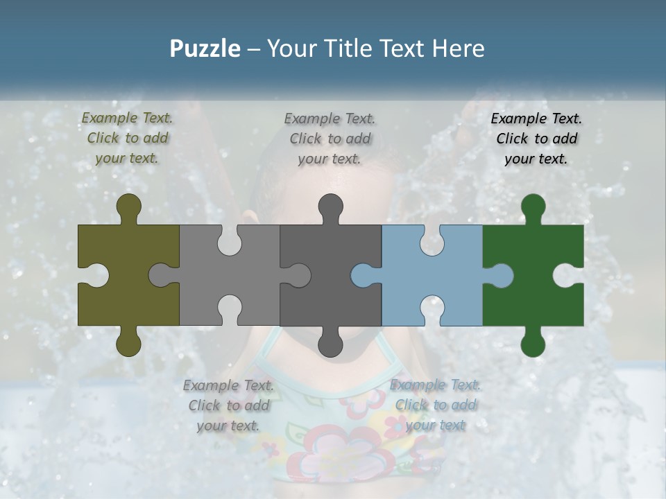 A Young Girl Splashing Water In A Pool PowerPoint Template
