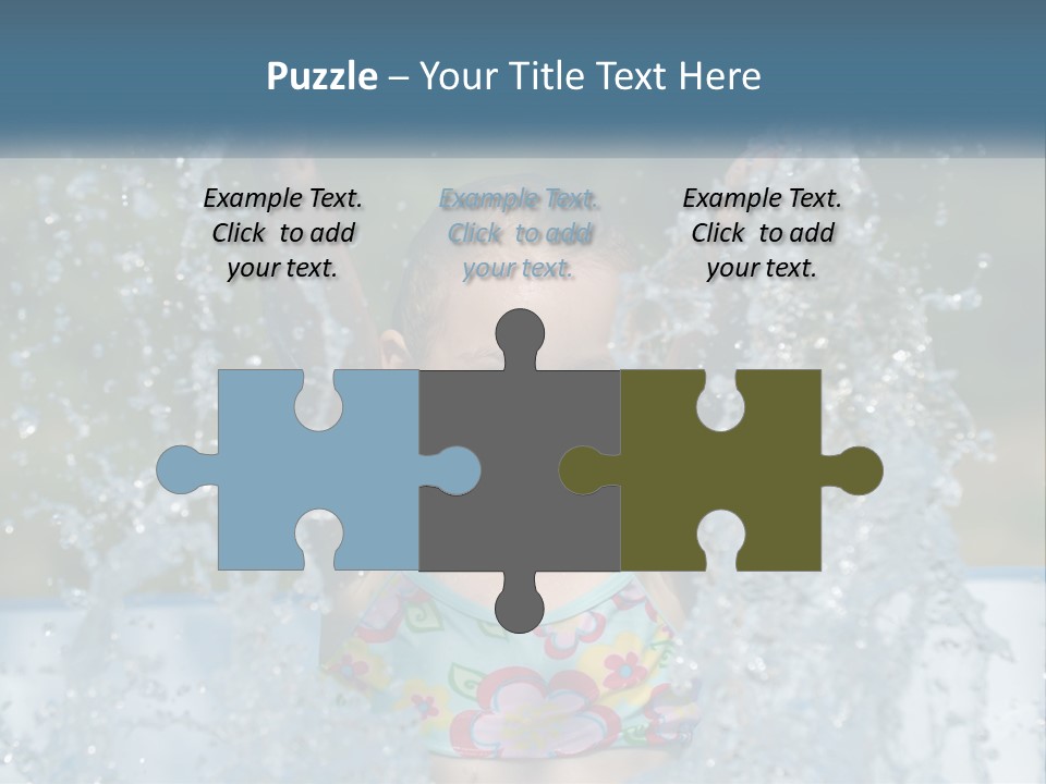 A Young Girl Splashing Water In A Pool PowerPoint Template