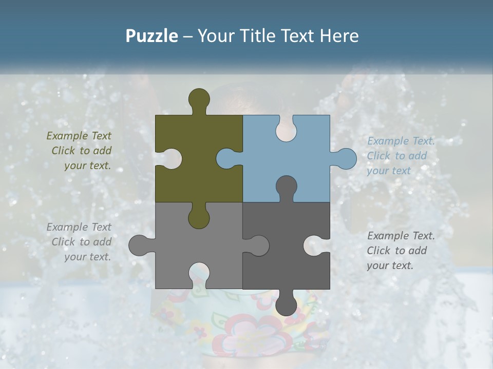 A Young Girl Splashing Water In A Pool PowerPoint Template