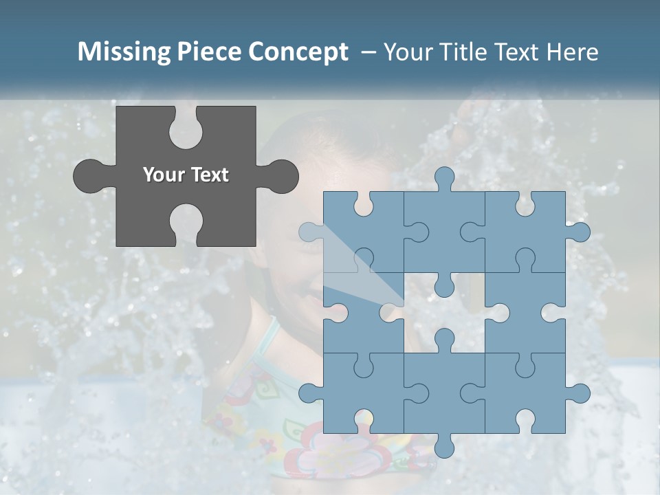 A Young Girl Splashing Water In A Pool PowerPoint Template