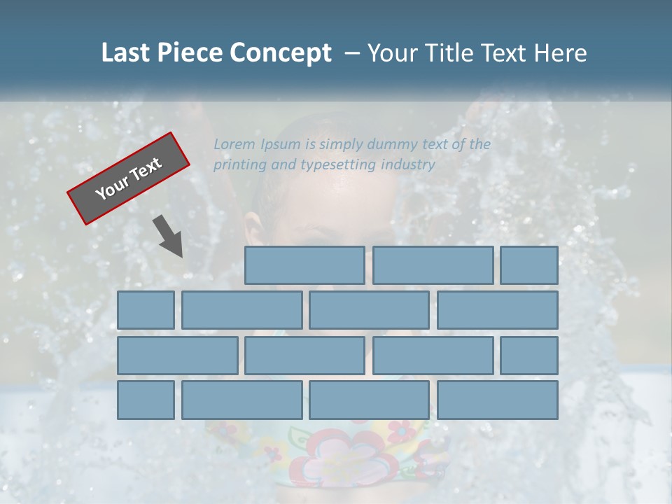 A Young Girl Splashing Water In A Pool PowerPoint Template