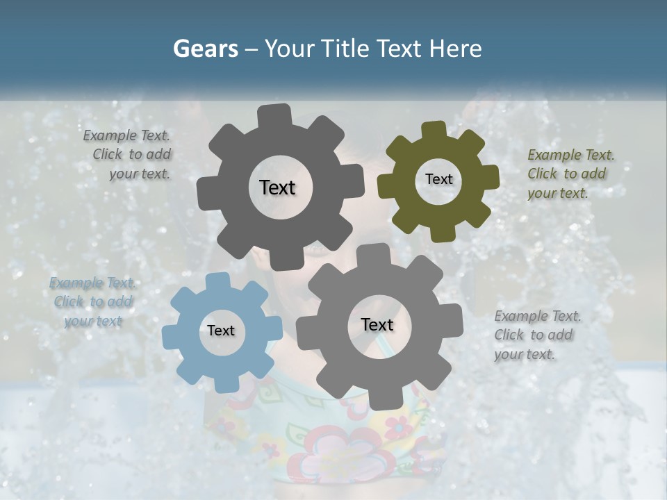 A Young Girl Splashing Water In A Pool PowerPoint Template