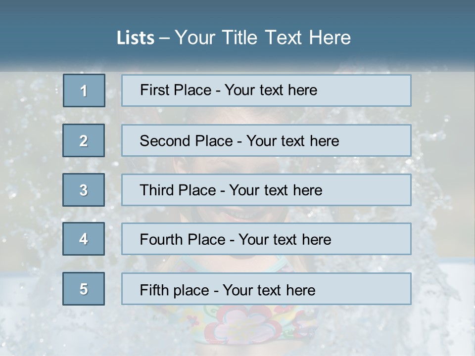 A Young Girl Splashing Water In A Pool PowerPoint Template