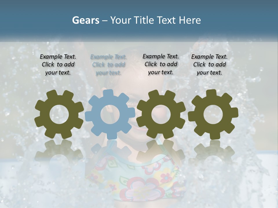 A Young Girl Splashing Water In A Pool PowerPoint Template