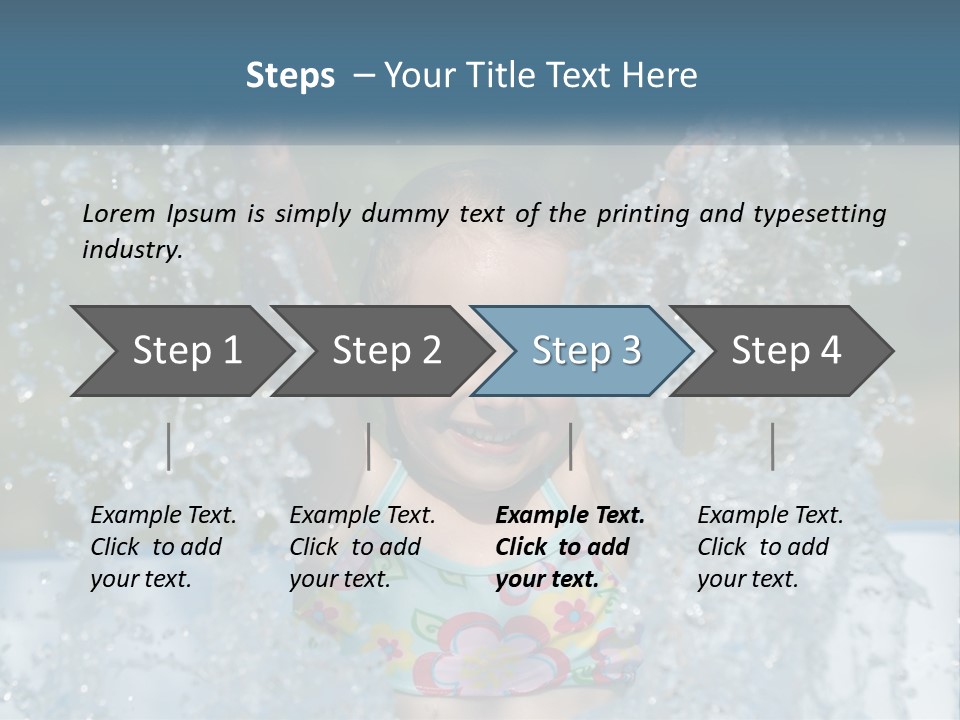 A Young Girl Splashing Water In A Pool PowerPoint Template