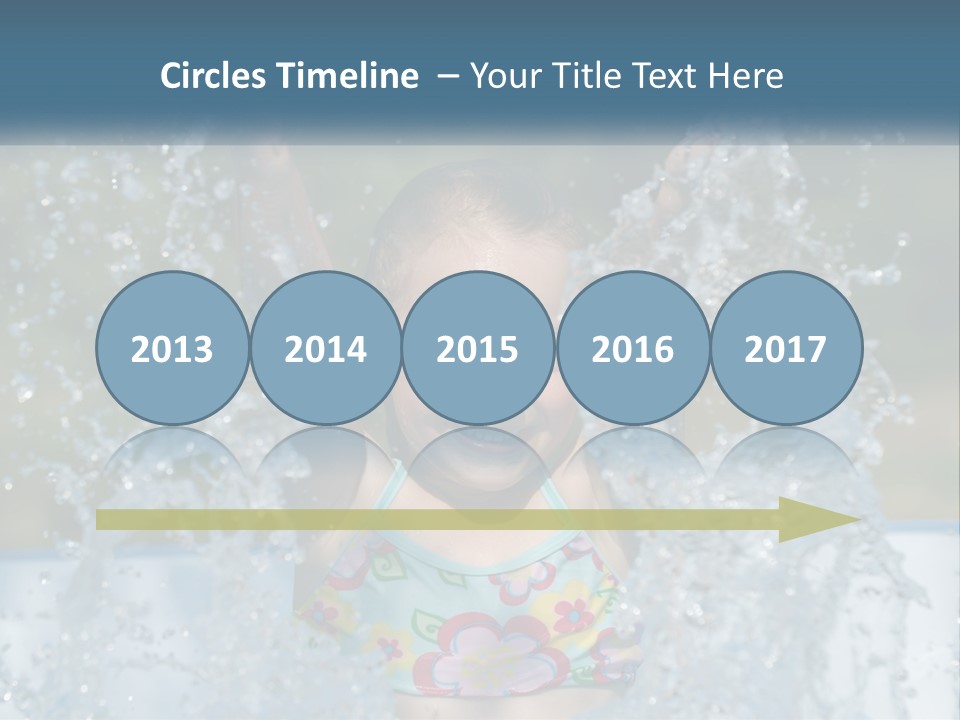 A Young Girl Splashing Water In A Pool PowerPoint Template