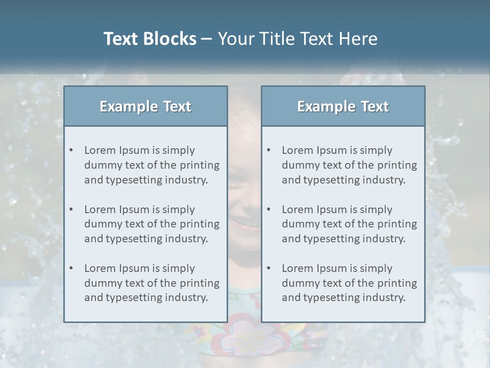 A Young Girl Splashing Water In A Pool PowerPoint Template