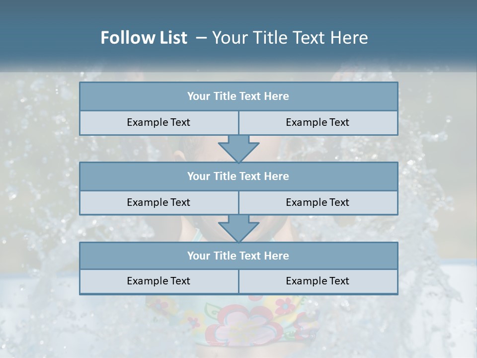 A Young Girl Splashing Water In A Pool PowerPoint Template