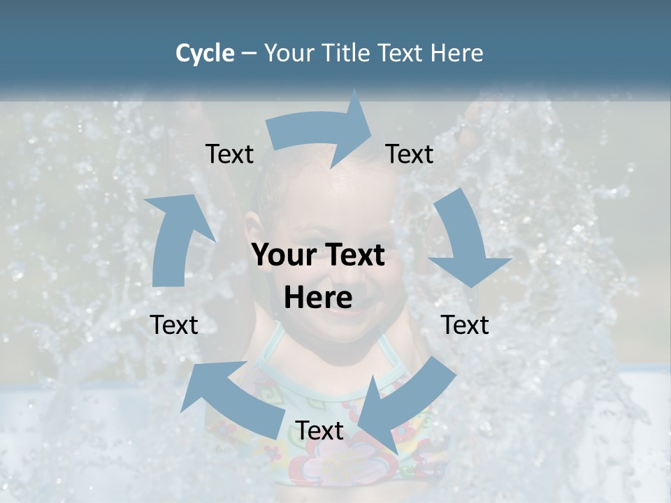 A Young Girl Splashing Water In A Pool PowerPoint Template
