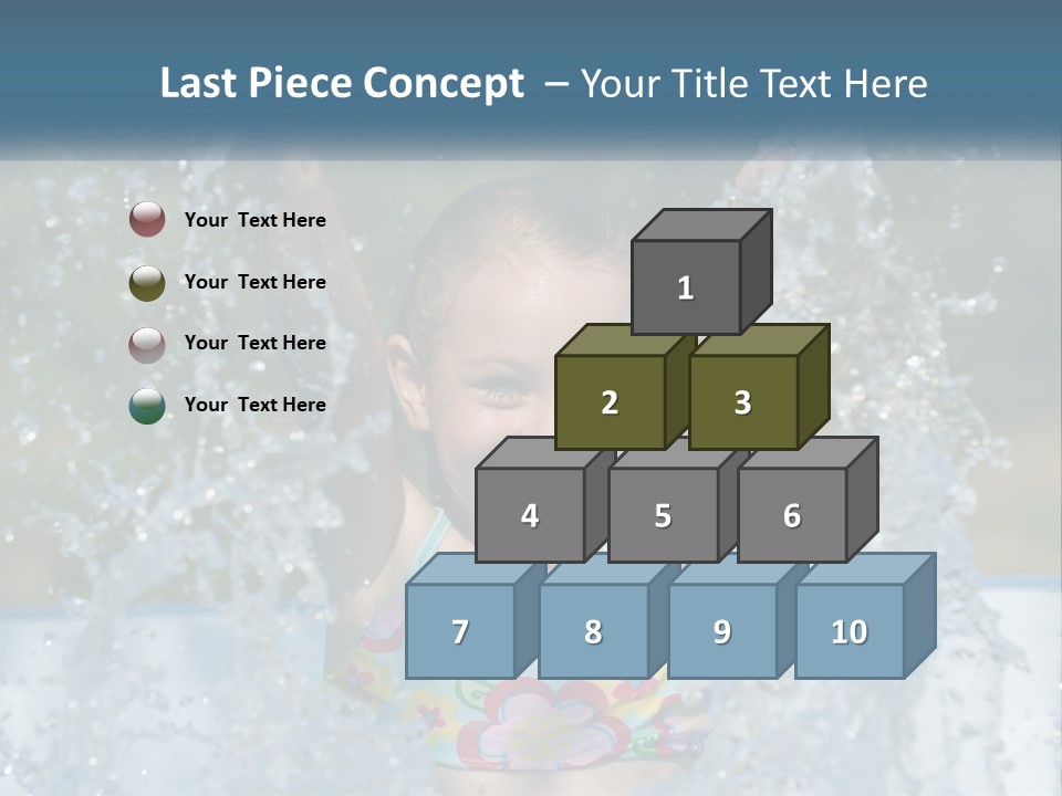 A Young Girl Splashing Water In A Pool PowerPoint Template