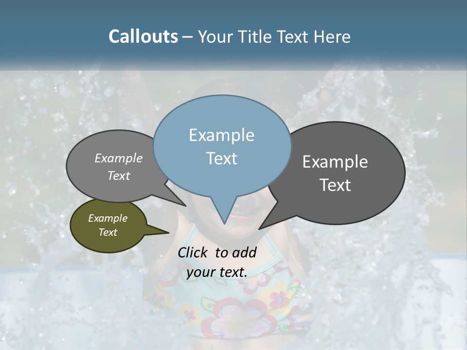 A Young Girl Splashing Water In A Pool PowerPoint Template