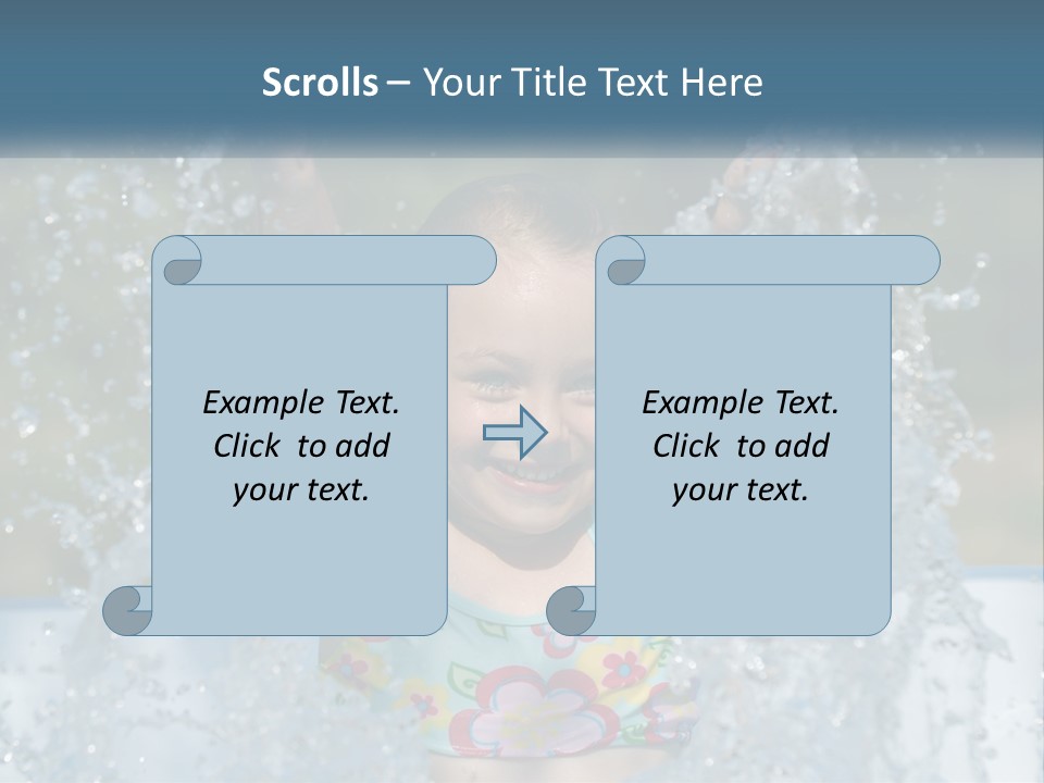 A Young Girl Splashing Water In A Pool PowerPoint Template
