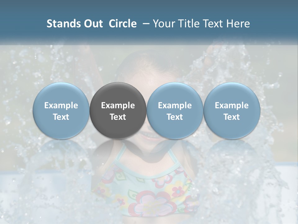 A Young Girl Splashing Water In A Pool PowerPoint Template
