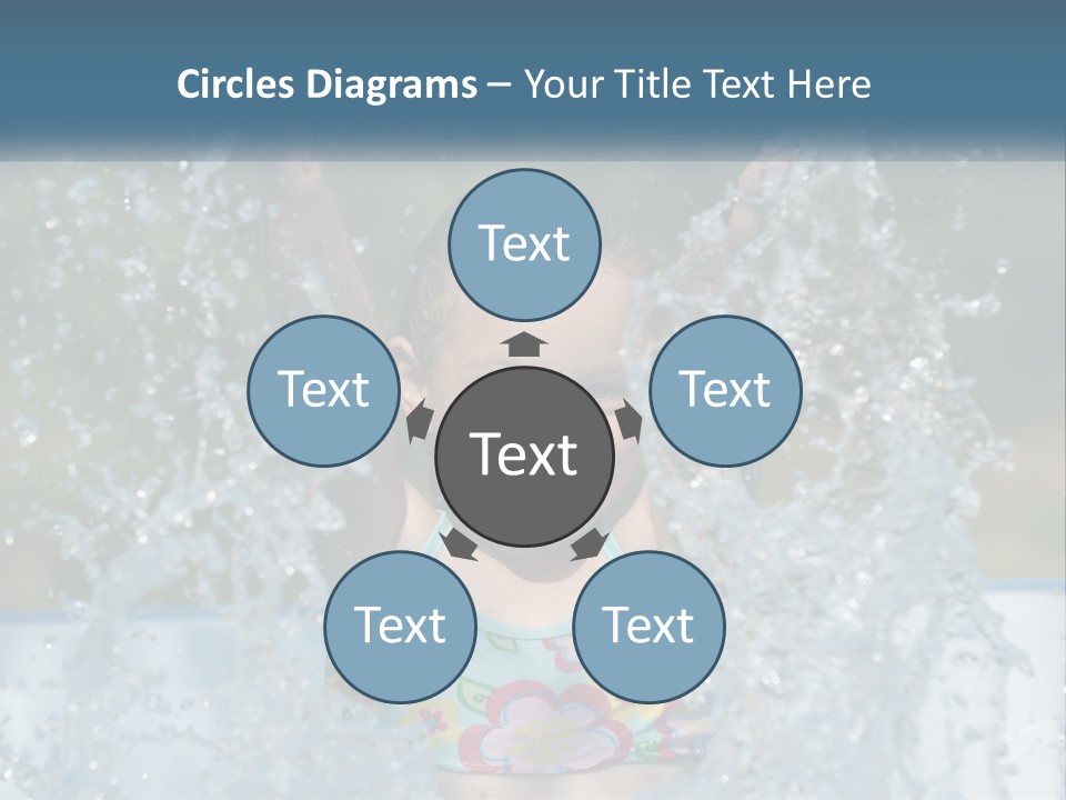 A Young Girl Splashing Water In A Pool PowerPoint Template