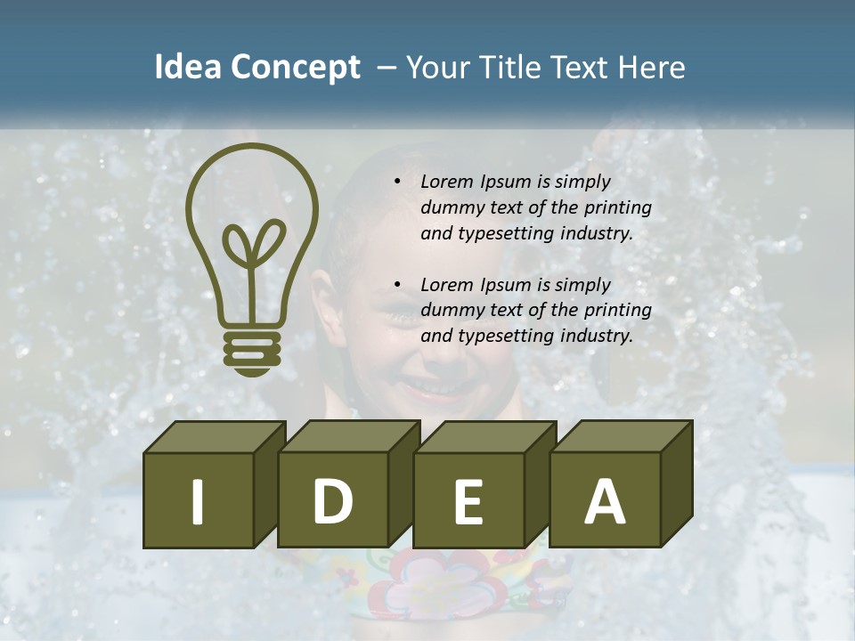 A Young Girl Splashing Water In A Pool PowerPoint Template