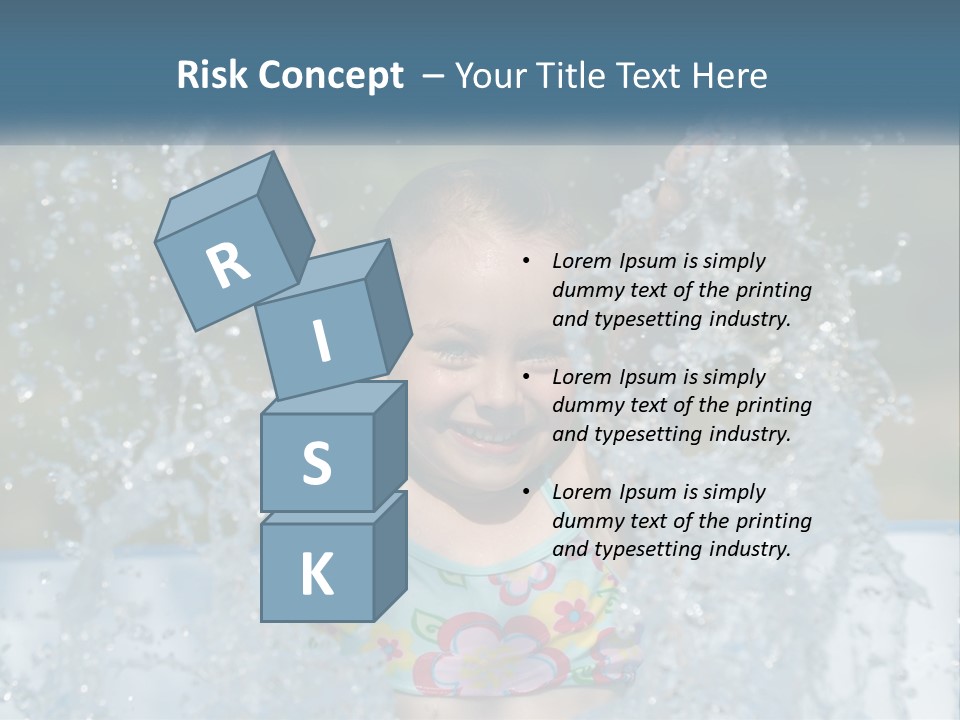 A Young Girl Splashing Water In A Pool PowerPoint Template