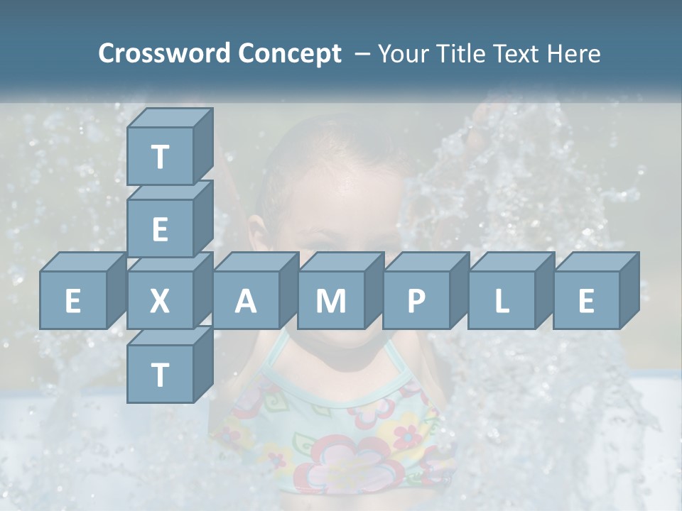 A Young Girl Splashing Water In A Pool PowerPoint Template