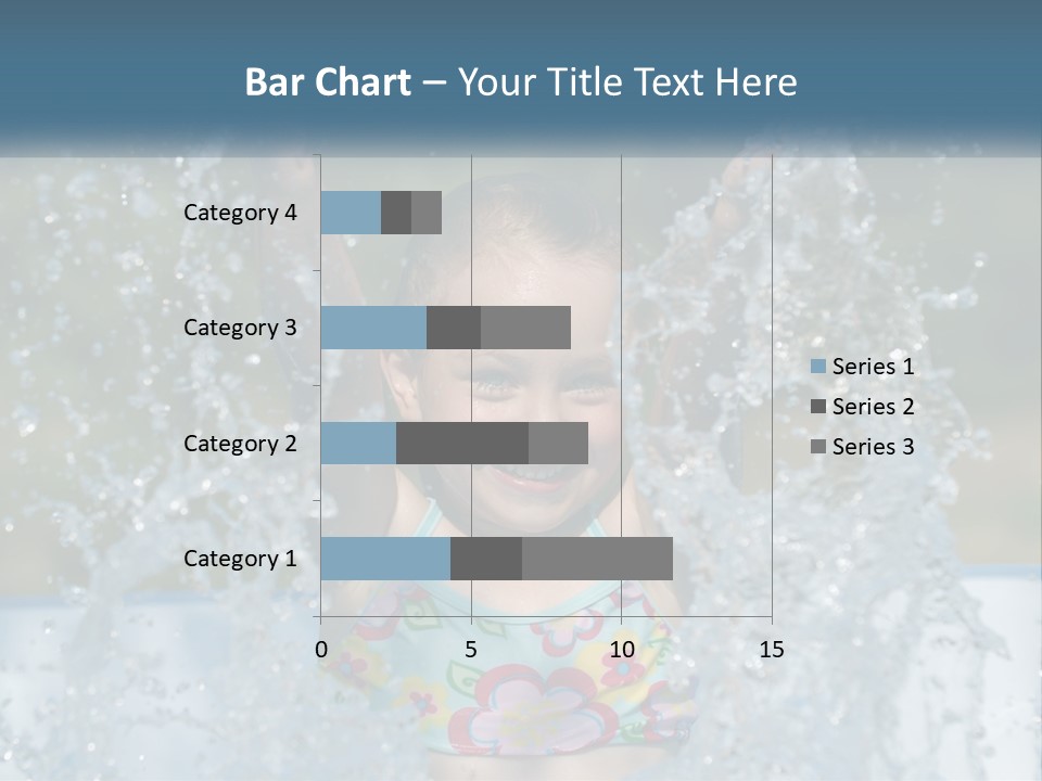 A Young Girl Splashing Water In A Pool PowerPoint Template