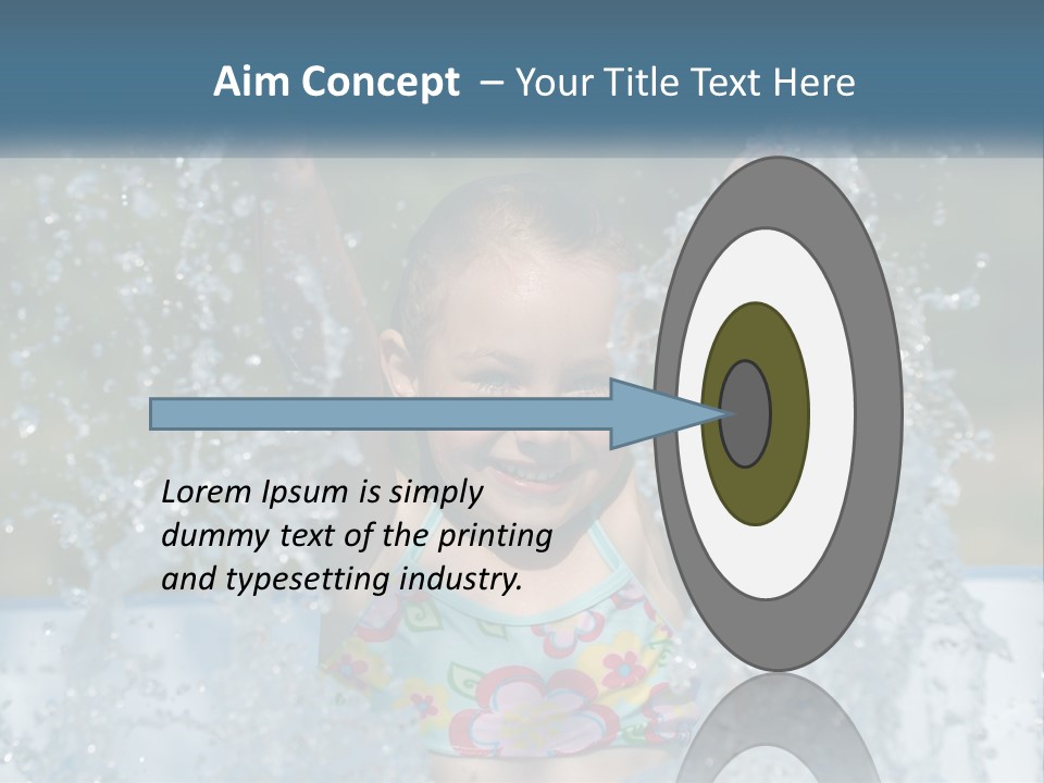 A Young Girl Splashing Water In A Pool PowerPoint Template