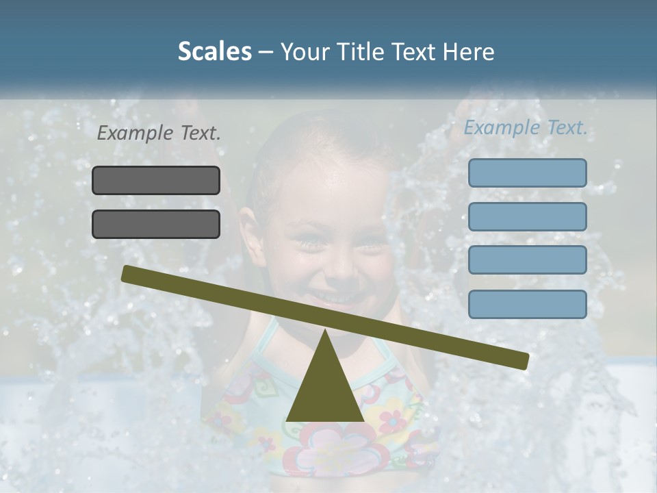 A Young Girl Splashing Water In A Pool PowerPoint Template