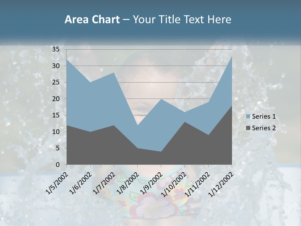 A Young Girl Splashing Water In A Pool PowerPoint Template