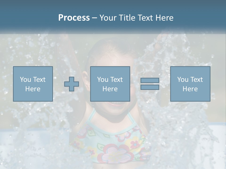 A Young Girl Splashing Water In A Pool PowerPoint Template