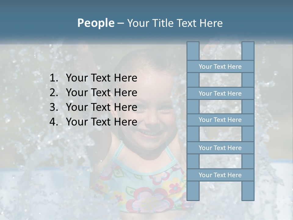 A Young Girl Splashing Water In A Pool PowerPoint Template